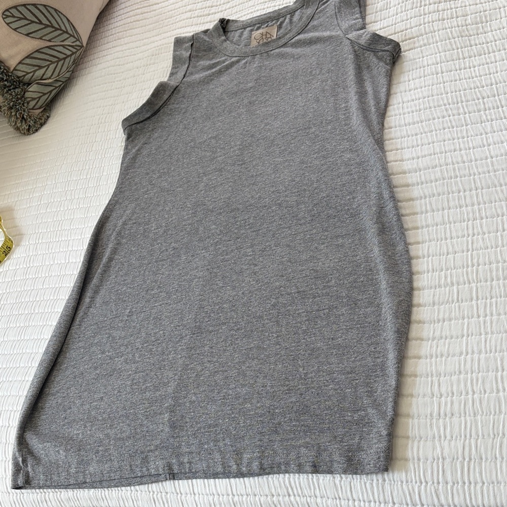Chaser Sleeveless T-Shirt Dress, grey, size small